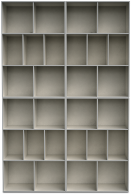 Como wall system, light grey lacquered