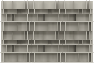 Como wall system, light grey lacquered