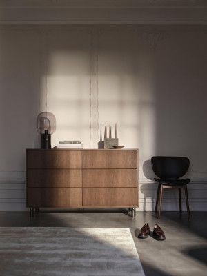 Element dresser with 6 drawers, brown