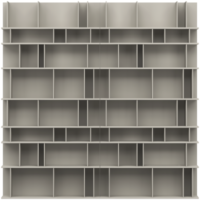 Como wall system, light grey lacquered