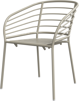 Cancún Dining chair with arm, light grey aluminium