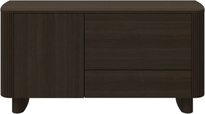 Sideboard with bar section, brown wood