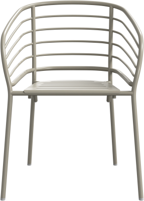 Cancún Dining chair with arm, light grey aluminium