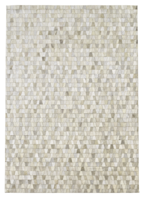 Cosmo rug, light grey leather hide/wool