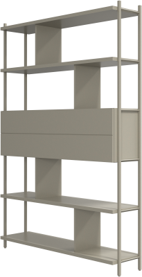 Calgary storage with dropdown front, light grey wood