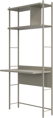 Calgary storage with workstation, light grey wood