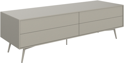Fermo media unit with drop down door and drawer, light grey wood