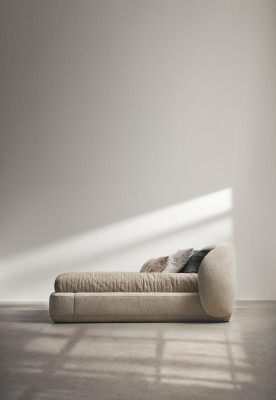 Linen washed cushion, beige