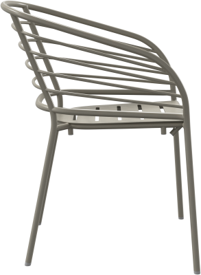 Cancún Dining chair with arm, light grey aluminium
