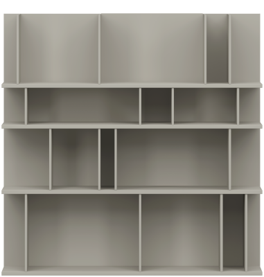 Como wall system, light grey lacquered