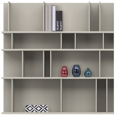 Como wall system, light grey lacquered