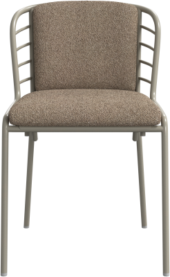 Cancún dining chair with cushion, light grey aluminium