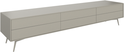 Fermo media unit with drop down door and drawer, light grey wood