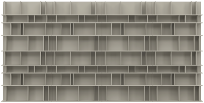 Como wall system, light grey lacquered