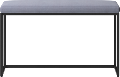 London small bench with cushion, blue fabric/metal