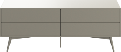 Fermo media unit with drop down doors, light grey wood