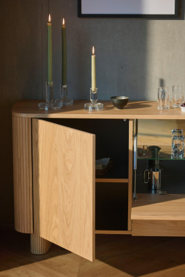 Sideboard with bar section, brown wood