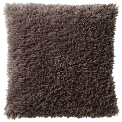 Teddy cushion, brown polyester