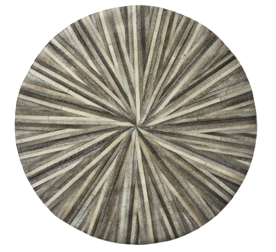 Dimas rug, light grey leather