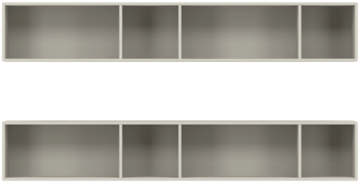 Como bookcase, light grey lacquered