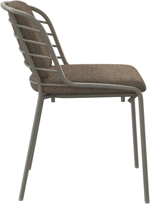 Cancún dining chair with cushion, light grey aluminium
