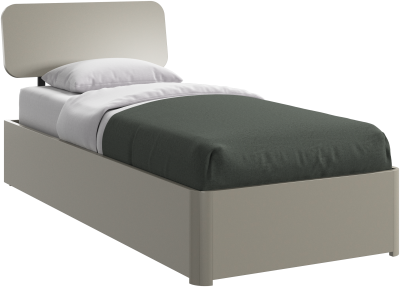 Element bed, bed-mounted headboard, without slats, excl. mattress, light grey wood