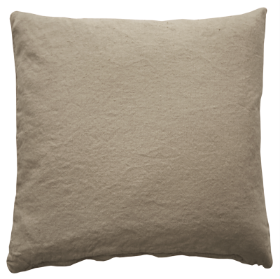 Linen washed cushion, beige