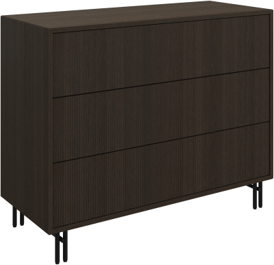 Element dresser with 3 drawers, brown