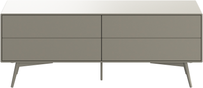 Fermo media unit with drop down doors, light grey wood