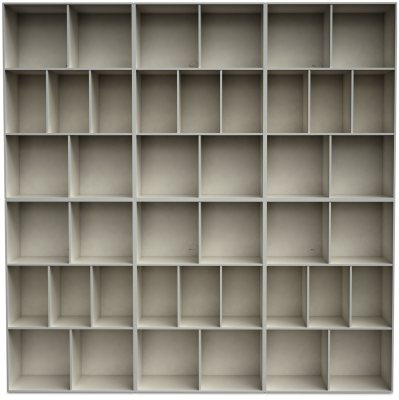 Como wall system, light grey lacquered