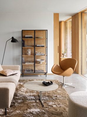 Lund glass cabinet, black wood