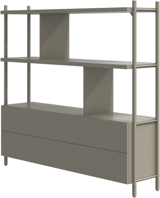 Calgary storage with drawer, light grey wood
