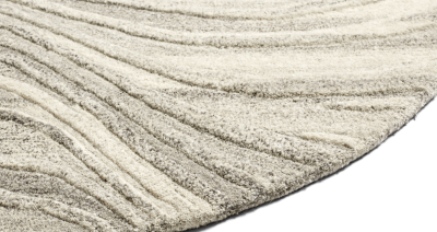 Furrow rug, light grey cotton