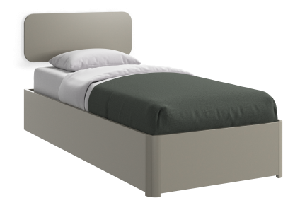 Element bed, wall-mounted headboard, without slats, excl. mattress, light grey wood