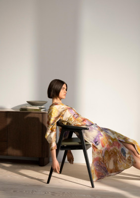 Sideboard with drawer section, brown wood