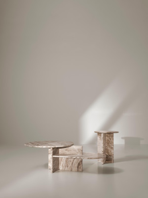 Milano side table, brown marble