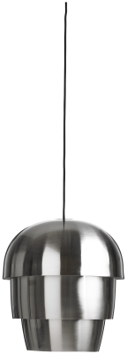 Pine cone pendant, light grey metal