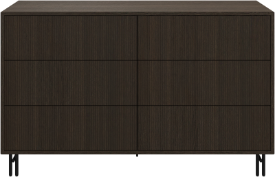 Element dresser with 6 drawers, brown