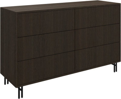 Element dresser with 6 drawers, brown