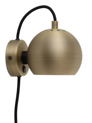 Ball wall lamp, yellow metal