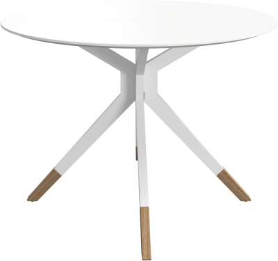 Billund round dining table, white lacquered