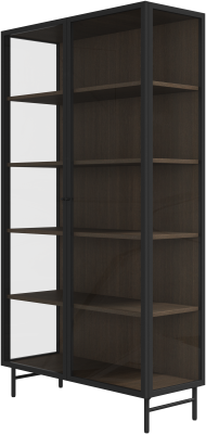 Lund glass cabinet, black wood