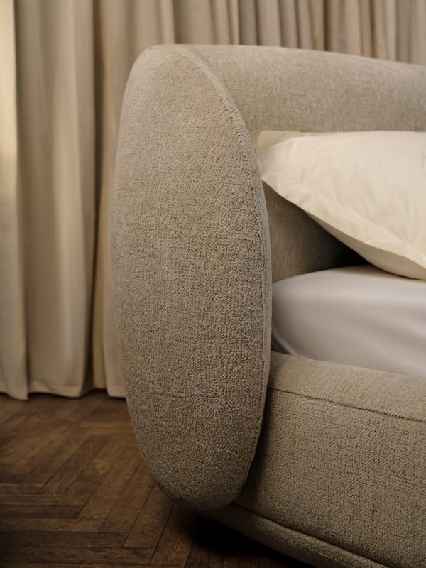 Bolzano bed with slats  - W140xL190cm, blue fabric