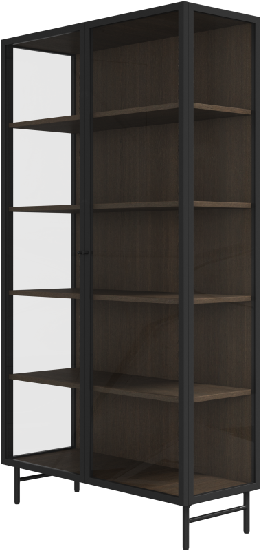 Lund glass cabinet, black wood