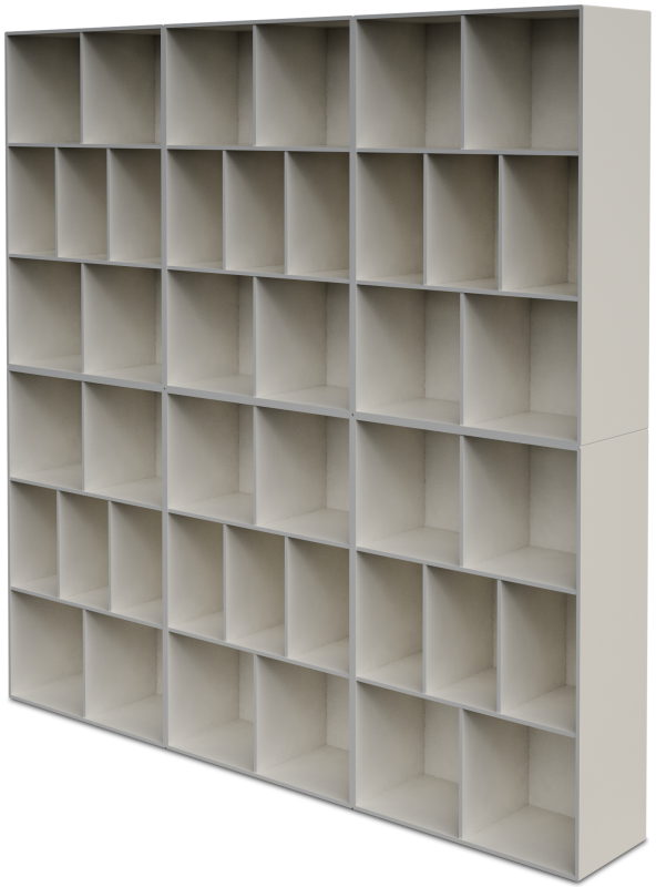 Como wall system, light grey lacquered