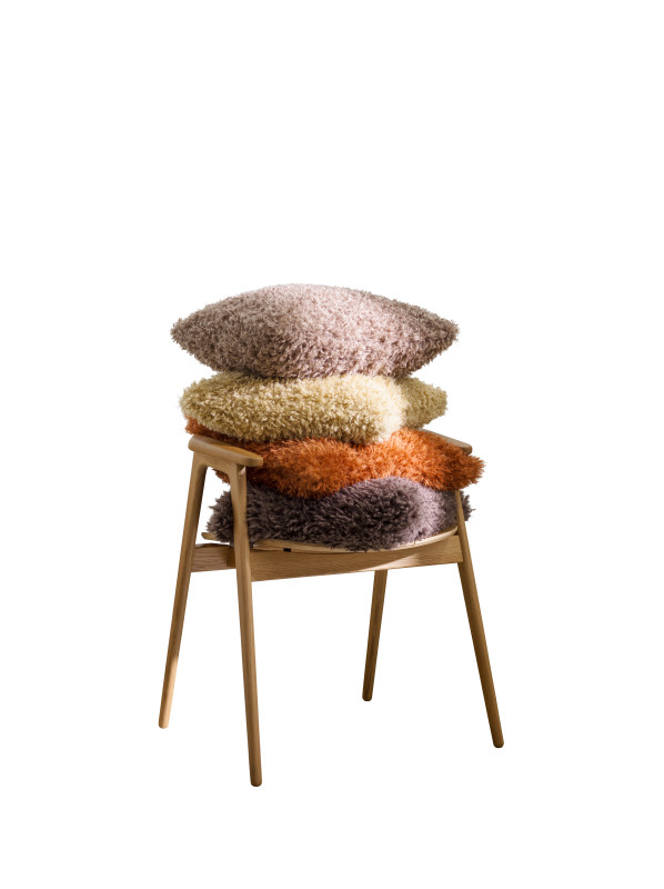 Teddy cushion, brown polyester