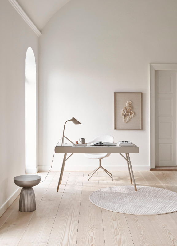 Structure rug, light grey wool/cotton