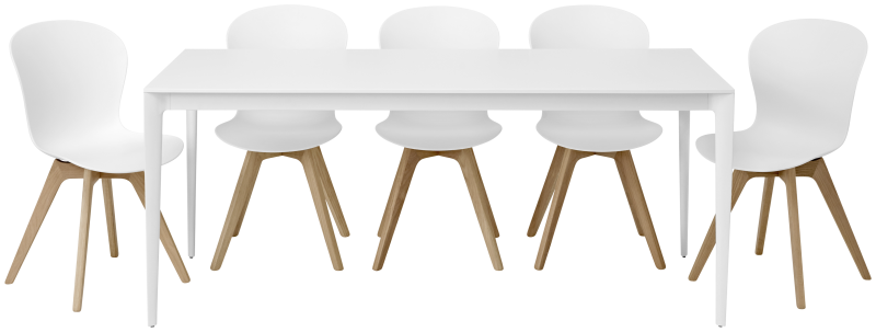 Torino conference/dining table, white lacquered