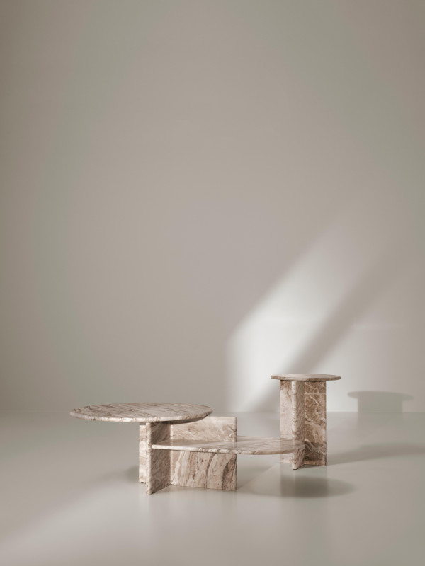 Milano side table, brown marble