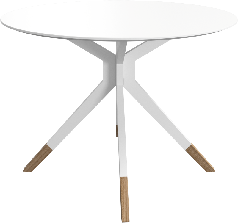 Billund round dining table, white lacquered